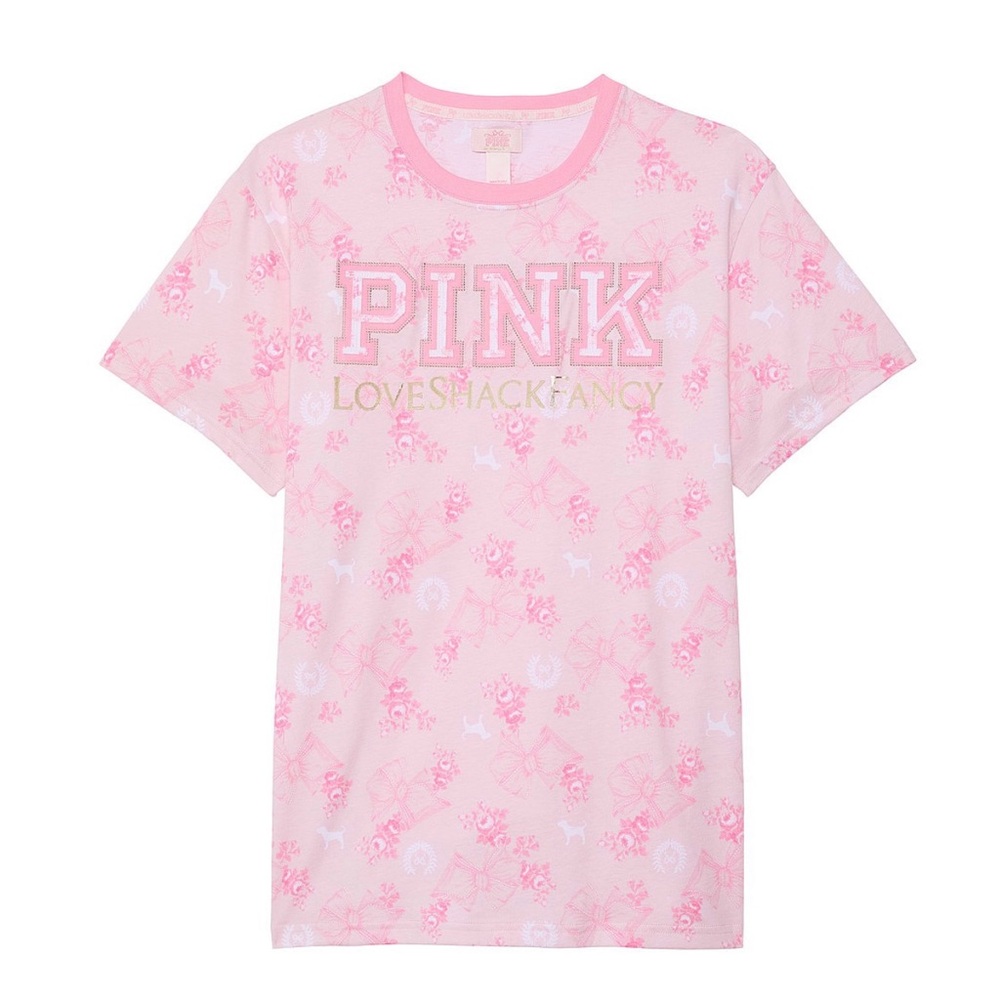 LoveShackFancy x PINK Floral Campus Cotton Tee LIMITED EDITION - Size Small